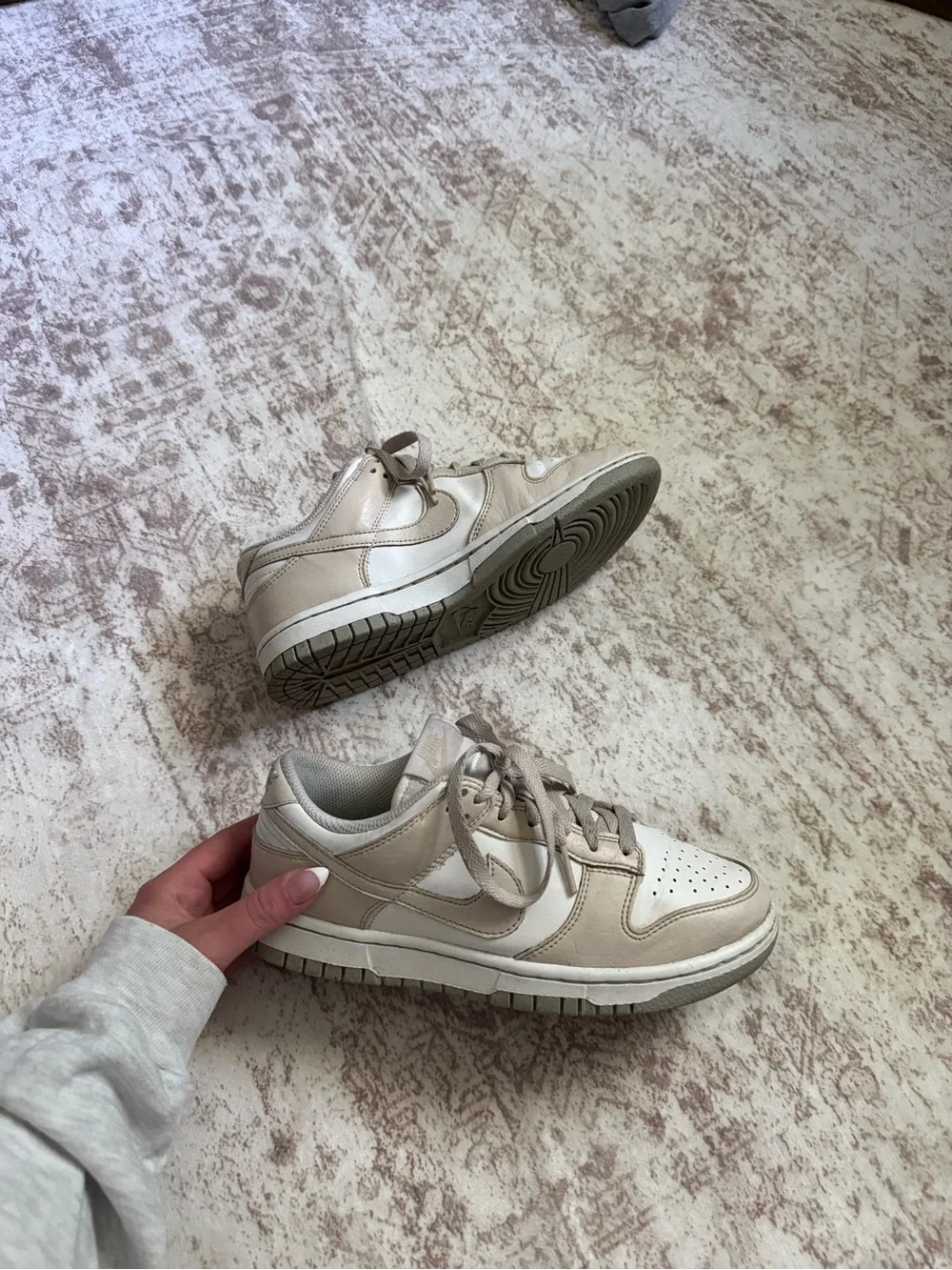 Nike cream and White Dunks Low